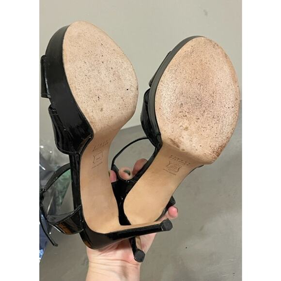 Stuart Weitzman Patent Leather Strappy Platform Stilettos Women's Sz 7 - Picture 9 of 12